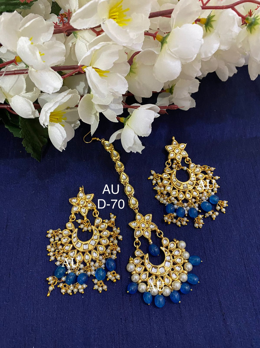 Kundan Earrings and Maangtikka