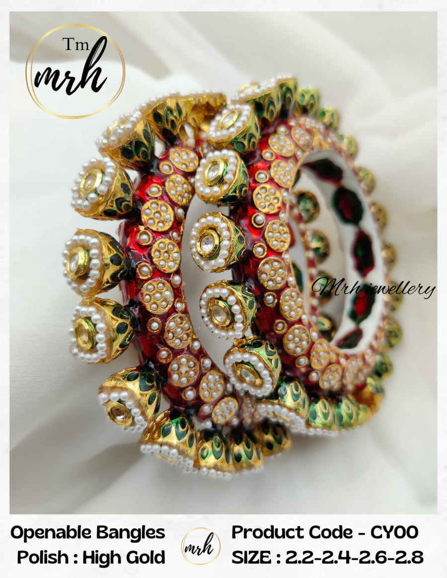 Hand Crafted Rajwada Openable Pacheli Bangles