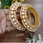 Pachi Kundan openable bangles