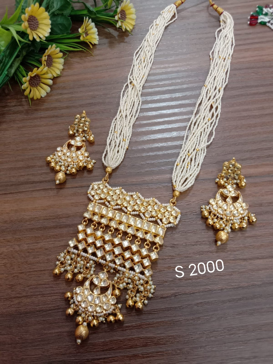 Pachi Kundan Long Necklace Set