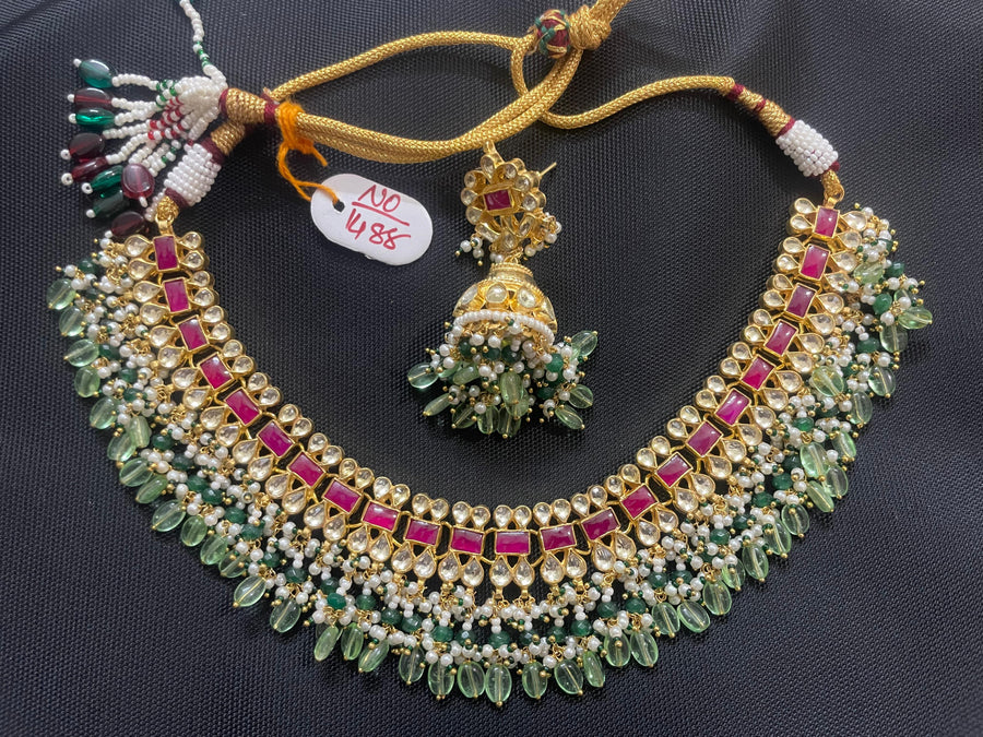 Pachi Kundan Necklace Set