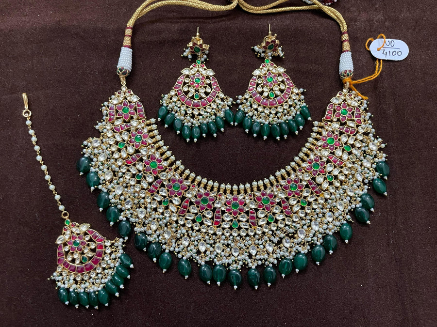 Pachi Kundan Necklace Set