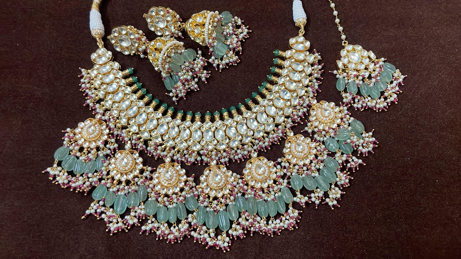 Pachi Kundan Necklace Set