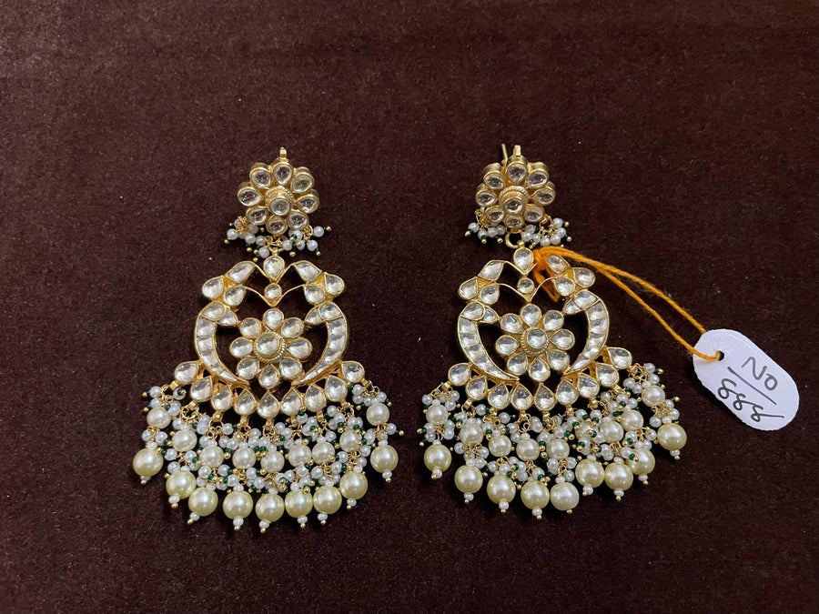 Gold plated pachi kundan Earrings