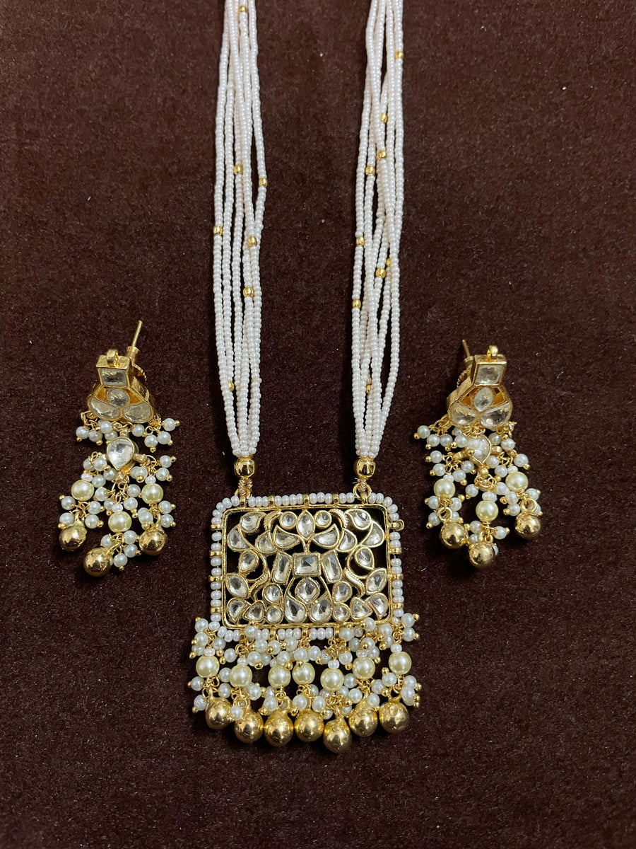 Long Pachi Kundan Necklace set