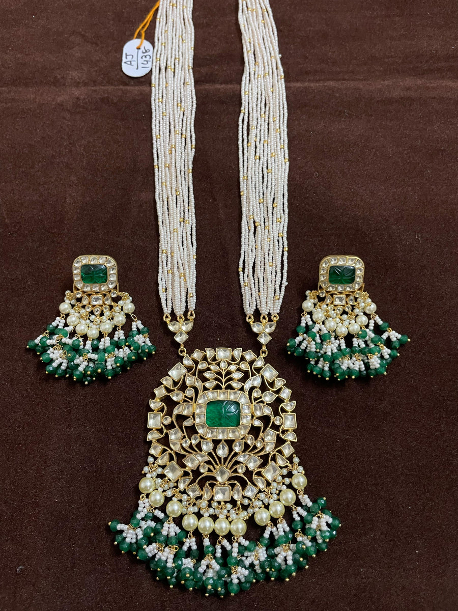 Long Pachi Kundan Necklace set