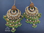 Gold plated kundan chandbalis