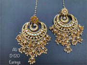 Gold plated kundan chandbalis