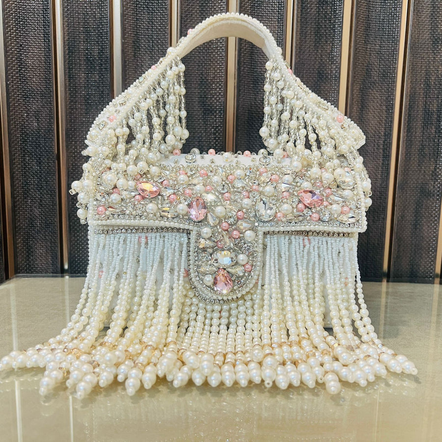 Pearls Emblished Statement Clutches