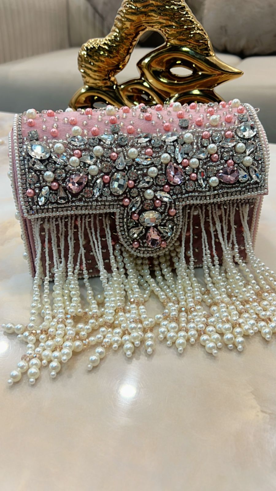 Pearls Embellished Statement Clutches