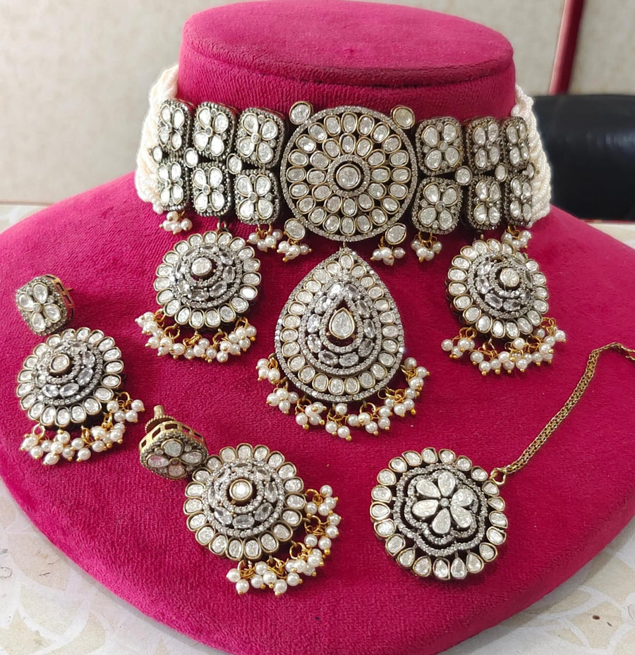 Moissanite kundan Choker Set