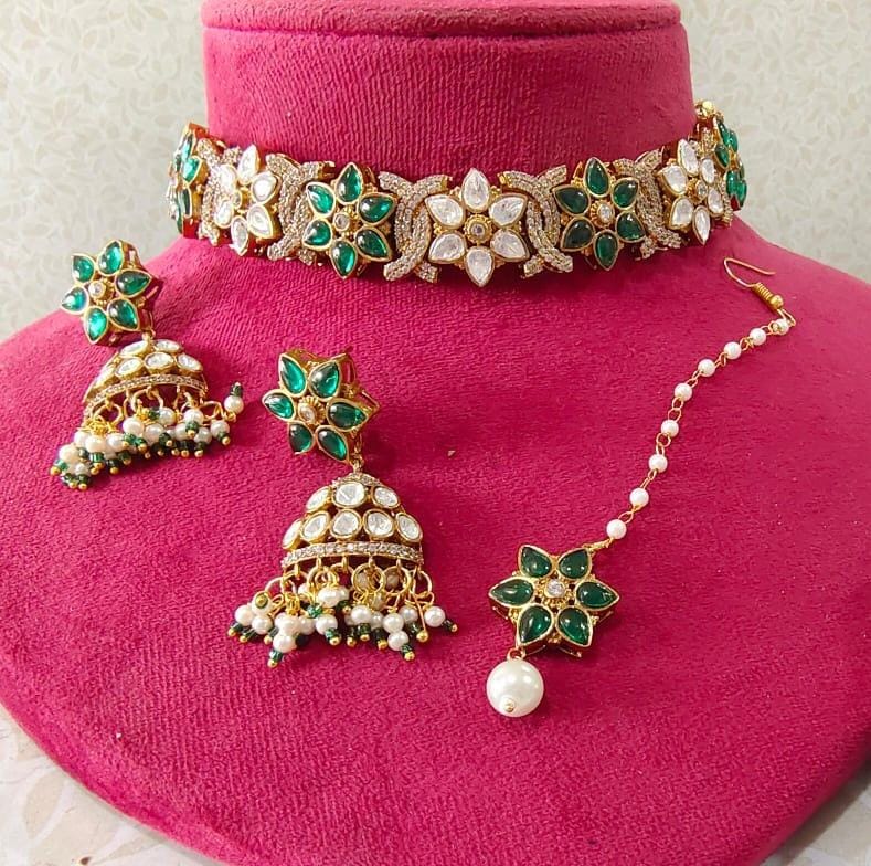 Moissanite kundan Choker Set