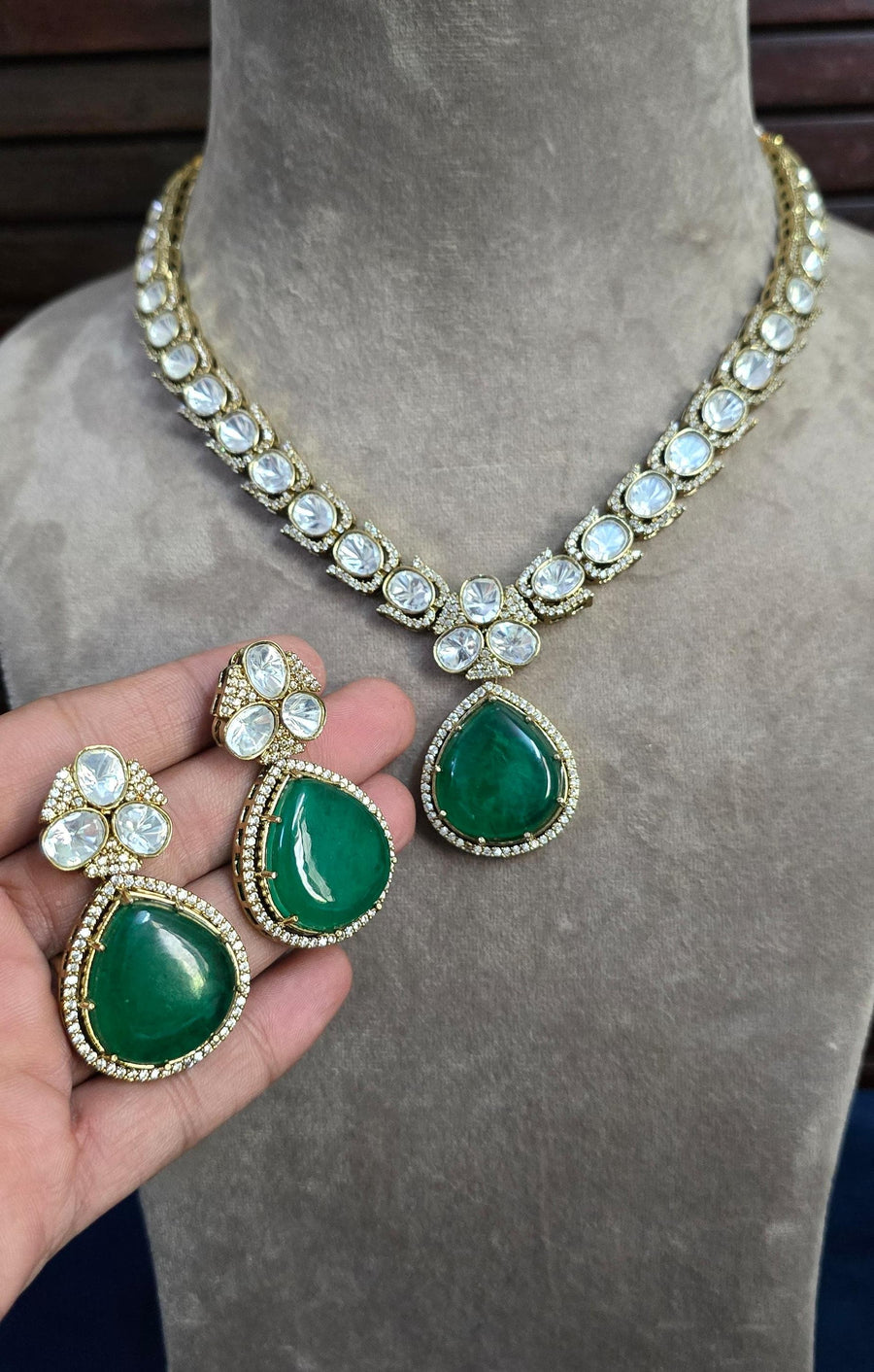 Moissanite kundan Necklace Set