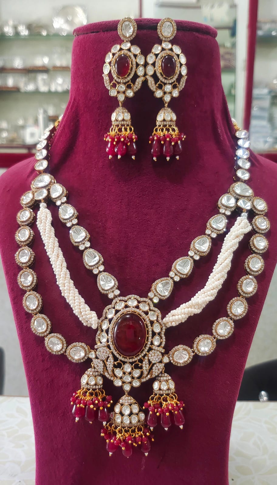 Moissanite kundan Bridal Set.