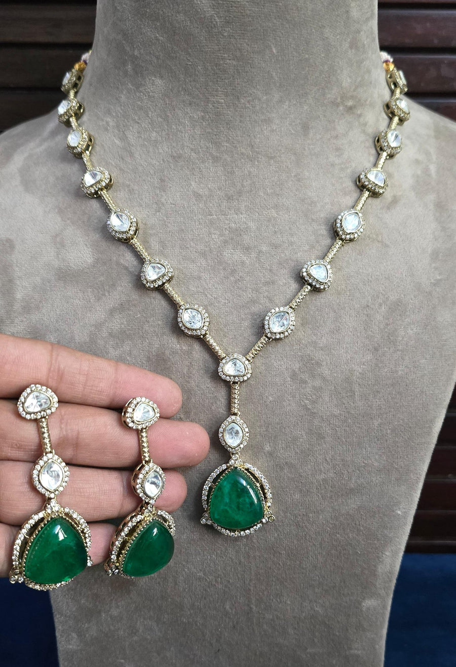 Moissanite kundan Necklace Set