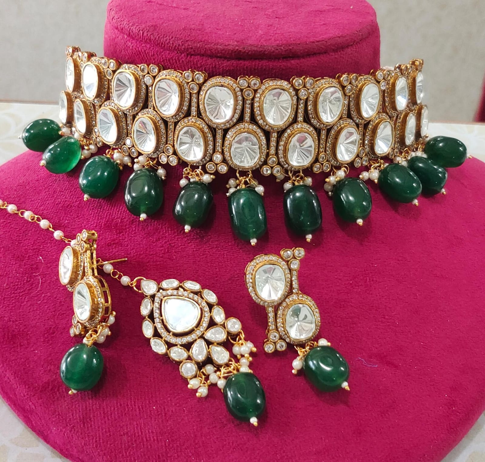 Moissanite kundan Choker Set