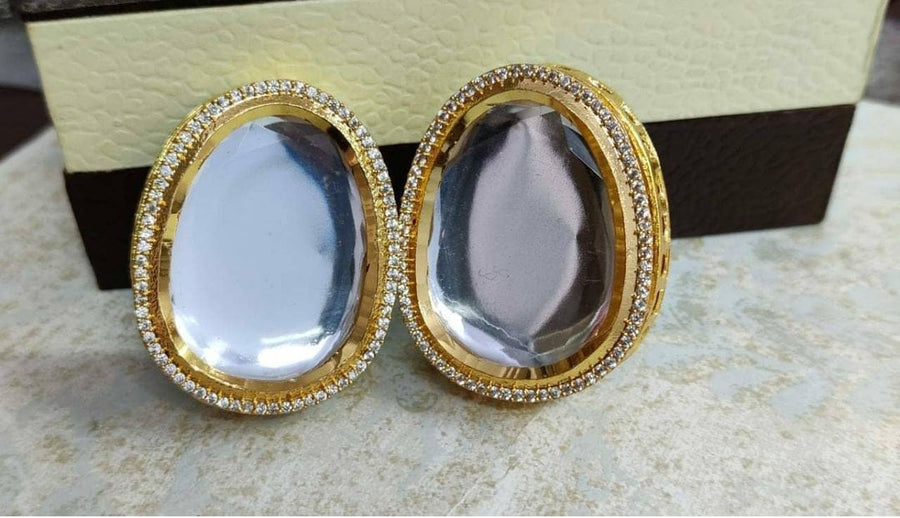 Kundan Big Stud Earrings `