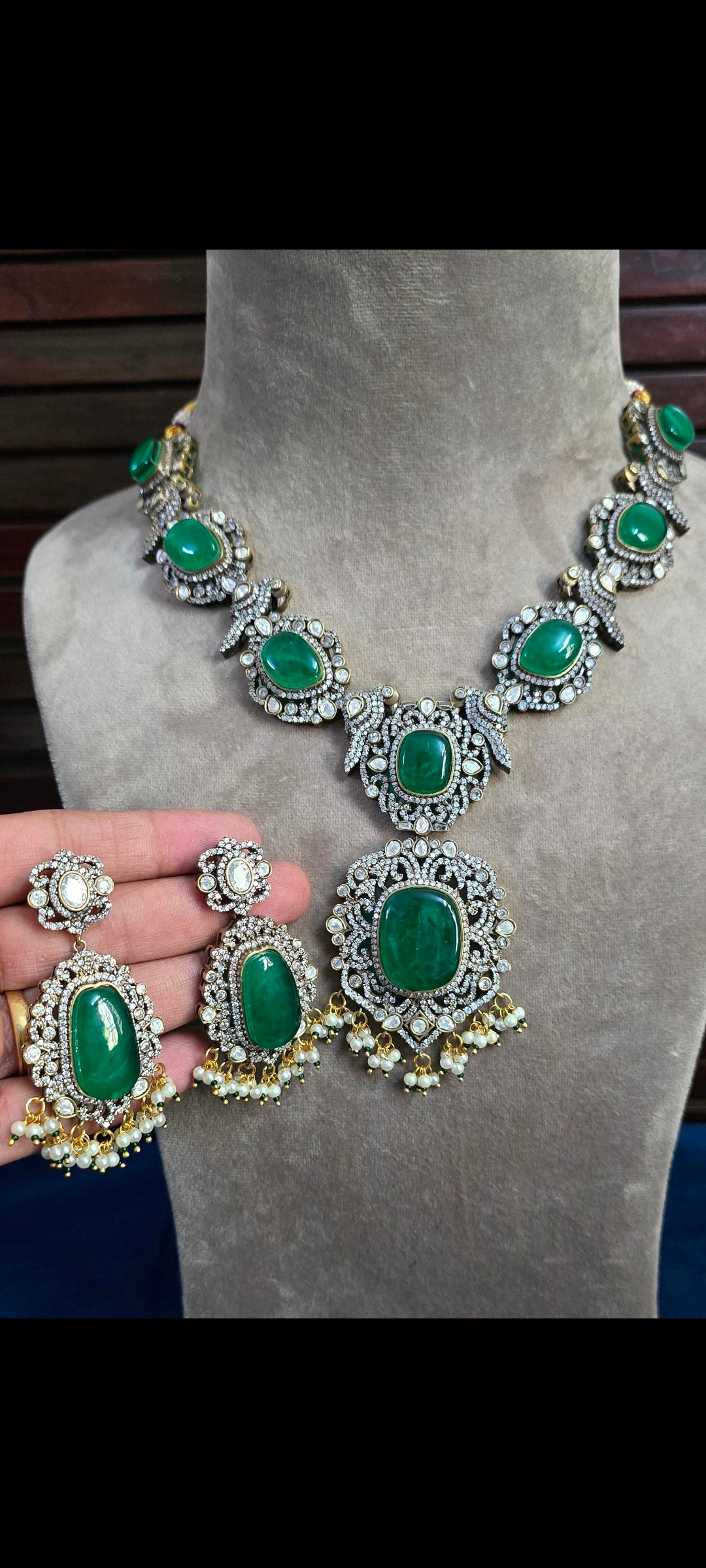 Moissanite kundan Necklace Set